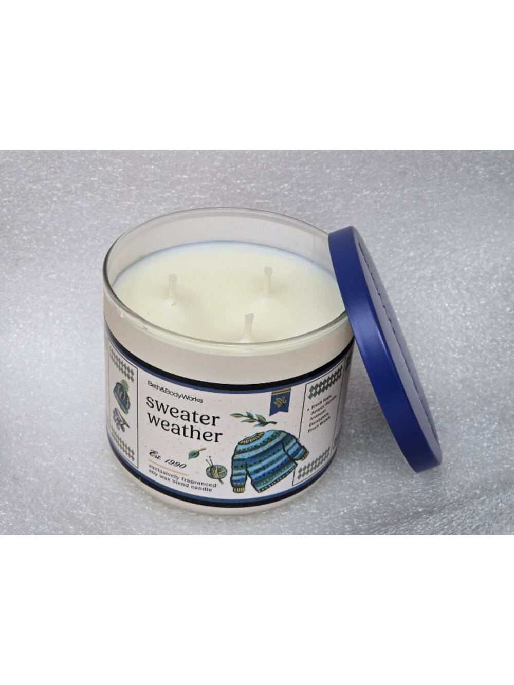 Bath & Body Works Sweater Weather 3-Wick Scented Candle Sage Juniper Berries
